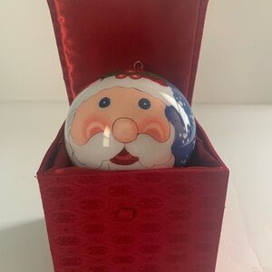 1999 FIGI TR-SA-96066 VINTAGE SANTA CHRISTMAS ORNAMENT Art Glass HAPPY SANTA